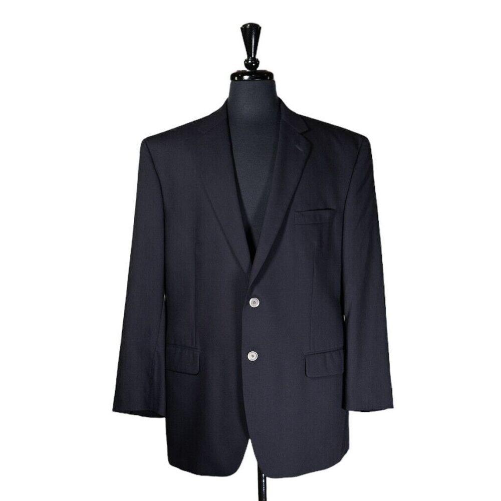 Calvin Klein Mens Blazer Blue Wool Blend 2 Button Lined Jacket Sport Coat 44R